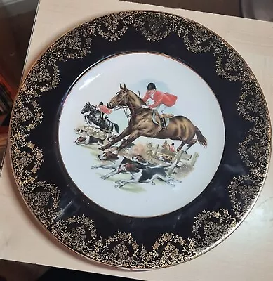 Buy Shelley Fine Bone China Dinner Plate Depicting Horses Dogs Fox Hunting Scene • 16£