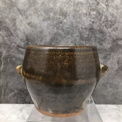 Buy Leach Pottery Lugged Stoneware Vase Tenmoku Glaze #948 • 35£