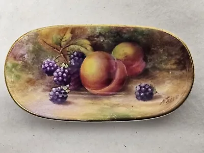 Buy 1930s Royal Worcester Hand Painted Fruit Trinket Or Pin Dish Signed H. Price • 90.13£