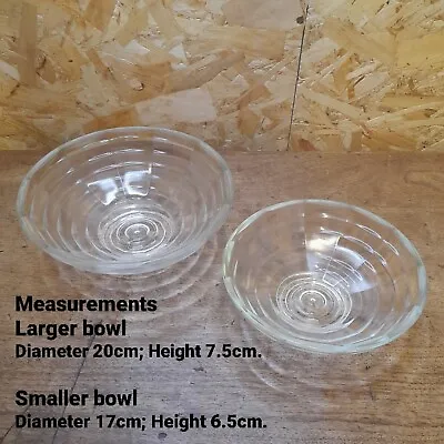 Buy Optic Spider Web Serving Desert Bowls X2 1940s Vintage Glass Chance Brothers • 9.09£