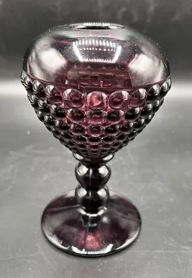 Buy VTG Viking Glass MCM Yesteryear Hobnail Ancestral Ivy Ball Vase Amethyst Purple • 38.43£