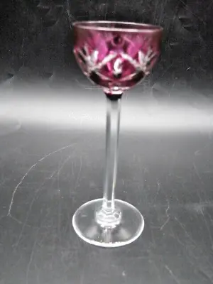 Buy Bohemian Lead Crystal Liqueur Glass. Claret Cut Bowl. Tall Cut Stem. • 25£