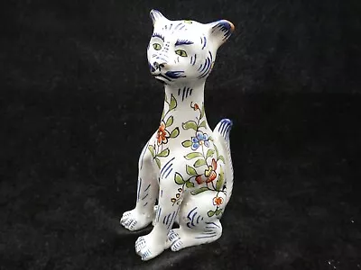 Buy ANTIQUE Poss 18th C. DELFT Faience Polychrome Tin Glaze Cat A/F • 45£