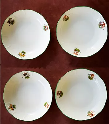 Buy Vintage HEREND Set Of 4 Porcelain Dessert Berry Bowls Mushroom Pattern (CHTE) • 241.28£