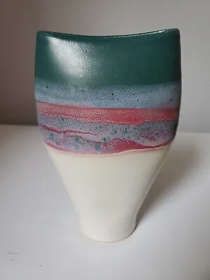 Buy Mark Hudak Art Pottery Teal Blue Pk Glazed Vase Throwing Mud Gallery 6.5” Signed • 24.33£