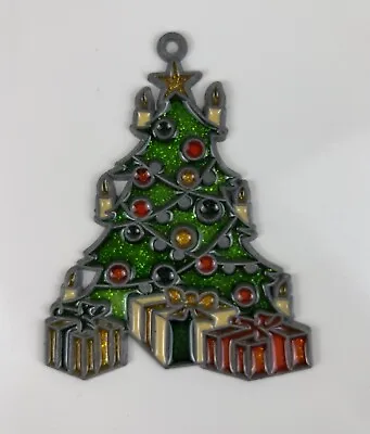 Buy Vintage Leaded STAINED GLASS CHRISTMAS TREE Ornament Window Suncatcher 4” • 11.58£