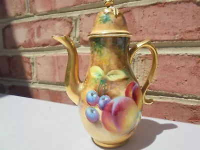 Buy Royal Worcester Porcelain Hand Painted Miniature Coffeepot W Fruits Excellent • 379.48£