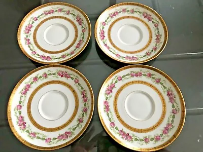Buy Limoges France C. Ahrenfeld & C Hand Painted 5” Saucer 4 Pieces • 15.59£