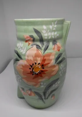 Buy Rare Art Deco Marlowe England Stoneware Pottery Floral Green 5 /12 Cms • 30£