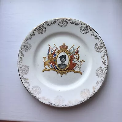 Buy 1953 Queen Elizabeth II Small Plate Coronation Palissy Pottery England • 5.04£