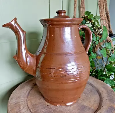 Buy Antique 19th Century Salt Glazed Stoneware Large Teapot • 52£