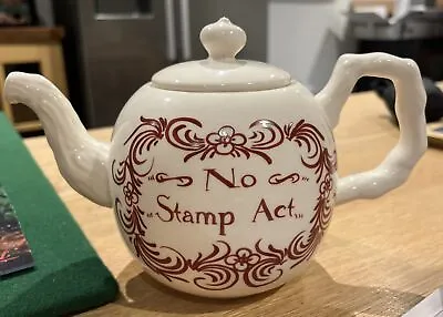 Buy No Stamp Act Teapot Colonial Williamsburg Hartley Greens Leeds Pottery England • 3£