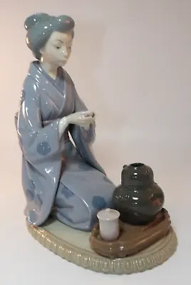 Buy Lladro 9  Japanese Figurine 5122 August Moon Tea Ceremony 1980s Excellent • 89.99£