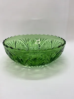 Buy Anchor Hocking Medallion Green (Winter) Bowl  Mid Century Modern Star And Cameo • 21.62£