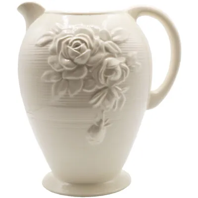 Buy Royal Creamware Jug Or Vase Victorian Rose Art Deco Design Size 21.5cm OC68 • 20.10£