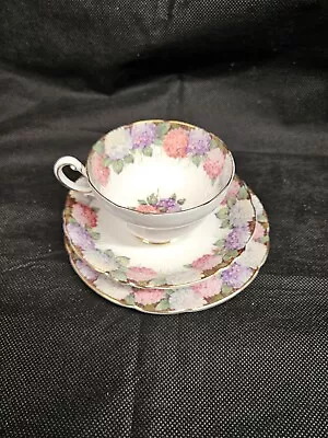 Buy Paragon Cup And Saucer - Double Warrant - Hydrangea Pattern • 38£