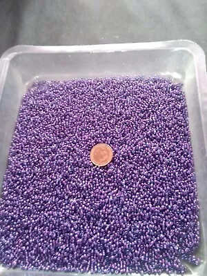 Buy 200 Gram Of Size 11 Blue Purple Lined Glass Seed Beads NEW • 2.70£