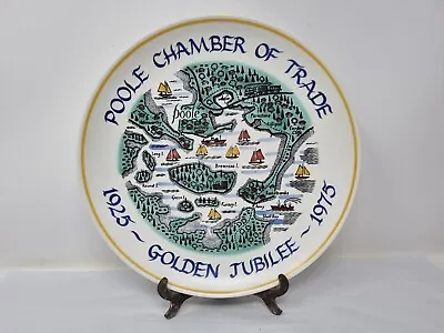 Buy Vintage POOLE POTTERY 10” PLATE Harbour Map Chamber Of Trade Jubilee 1925-1975  • 14.99£