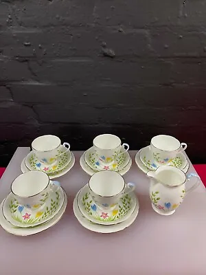 Buy Vintage Grafton 7191 Floral Tea Trios Cups Saucers Plates Jug 16 Items Set • 69.99£