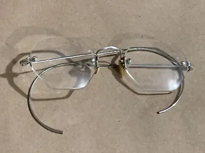 Buy Vintage Rimless Eyeglass Frames B&L Antique Rimless Gold Filled Glasses • 157.63£