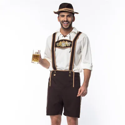Buy Mens Bavarian Lederhosen German Oktoberfest Costume Beer Guy Fancy Dress • 24.99£