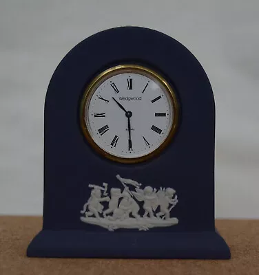 Buy Wedgewood Navy Blue Jasperware Clock Dome Mantle Minature Cherub • 10£