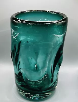 Buy Rare Large Early Whitefriars Cased Green Knobbly Art Glass Vase • 74.95£