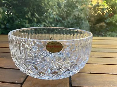Buy Royal Brierley ASCOT Lead Crystal Cut Glass Fruit / Trifle Bowl  Unused Signed • 45£