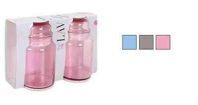 Buy 2x LAV Pastel Coloured Kitchen Pots Glass Containers 640ml ASSORTED COLOURS • 7.45£
