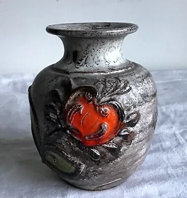 Buy Signed Hand Crafted MCM Fat Lava Floral Vase. • 14£