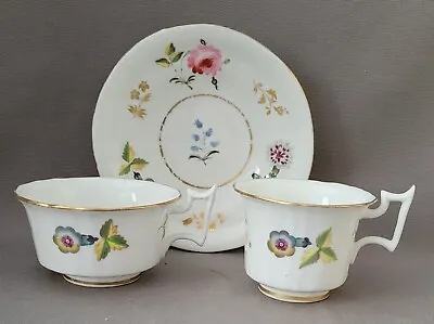 Buy New Hall Old English Flowers Pattern 3499  Trio C1825-30 Pat Preller Collection • 20£