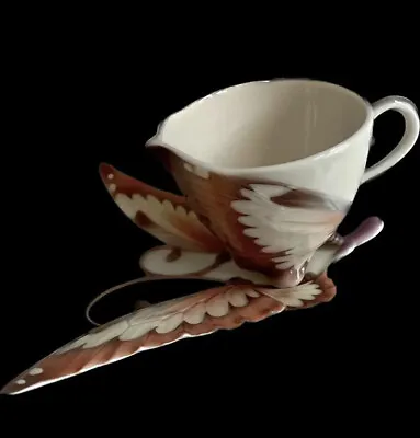 Buy Franz Porcelain Butterfly Tea Cup Saucer   XP 1907 • 95.11£