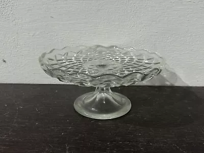 Buy Vintage Cut Glass Small Pedestal Cake Stand • 4.99£