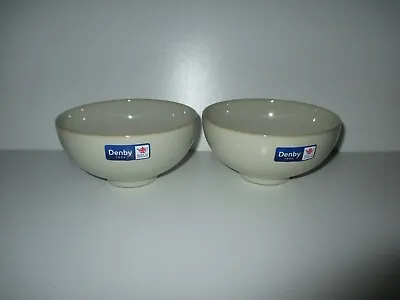 Buy Denby Pottery Linen 2 X Rice Bowls New First Quality Excellent Condition • 29.50£