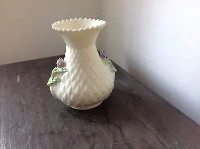 Buy Belleek Purple Thistle Pattern Vase (Height 14cms) • 10£