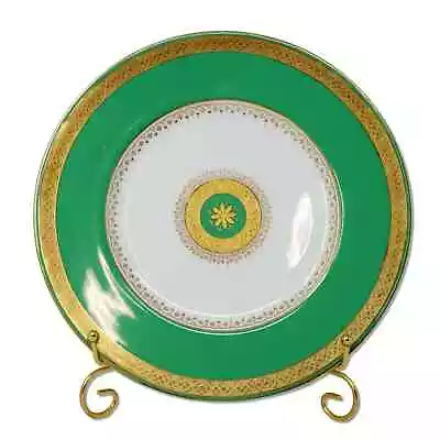 Buy Mintons Tiffany & Co Raised Gold On Green 10.25  Plate G5742 Pattern C. 1880's • 100.09£