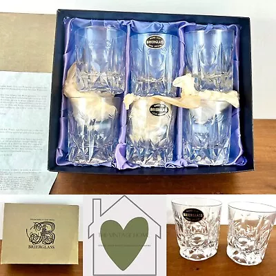 Buy New Boxed Brier Glass Six Lead Crystal Tumblers Whisky Short Glasses Vintage • 110£