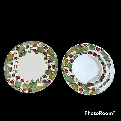 Buy Royal Stafford Fine Earthenware Wildberry Strawberry Round Plates England 11” • 38.01£