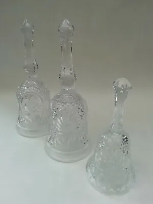 Buy Cut Glass Vintage Decorative Bells Ornaments X 3 • 10.99£