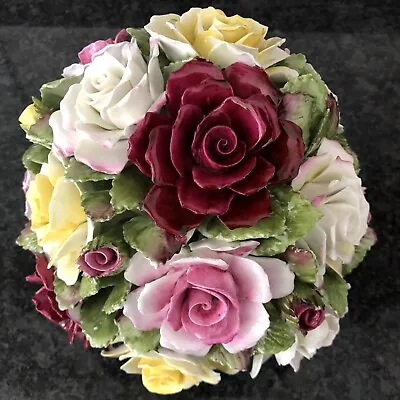 Buy Royal Doulton Huge (2.8kg) Hand Decorated Rose Flowers  Basket Vintage . Rare! • 185£