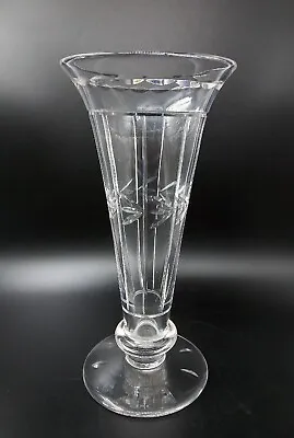 Buy Vintage Stuart Crystal Clear Trumpet Vase Art Deco Style Etched To Base • 17.05£