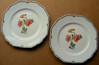 Buy The Victoria Two 22cm Plates By W H Grindley - Gorgeous Poppies • 8.15£