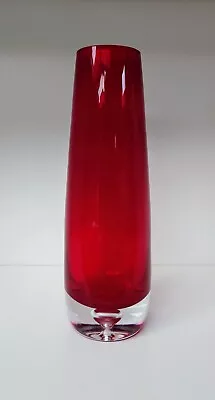 Buy Aseda Glasbruk Vintage Swedish Glass Vase Torpedo Red Glass Vase Borgstrom 1960s • 27£