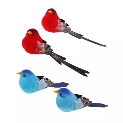 Buy 4pcs Artificial Small Birds Animal Realistic Garden Home Decor Ornament • 6.98£