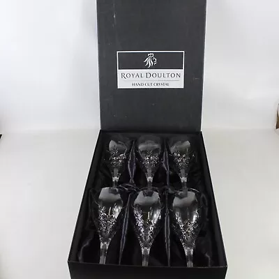 Buy ROYAL DOULTON Set Of 6 X 'Dorchester' Crystal Wine Goblets Glasses 280ml - GUI • 9.99£