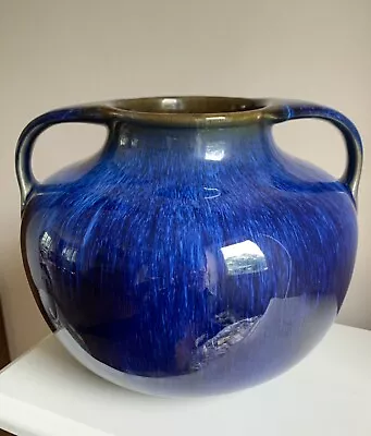 Buy Art Deco Large Bourne Denby Danseby Twin Handled Vase 1925 Electric Blue • 19.99£