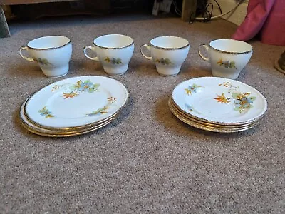 Buy Swinnertons Majestic Vellum 4 Tea Cups, 4 Saucers And 3 Side Plates. Vintage • 21£