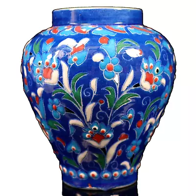 Buy Turkish Pottery Vase Raised Enamel Ottoman • 25£