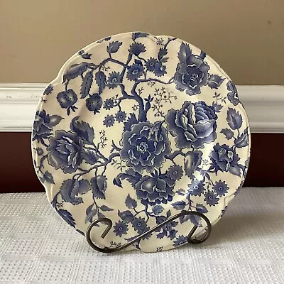 Buy Antique Johnson Bros English Chippendale Porcelain Blue & White Floral Plate • 24.13£