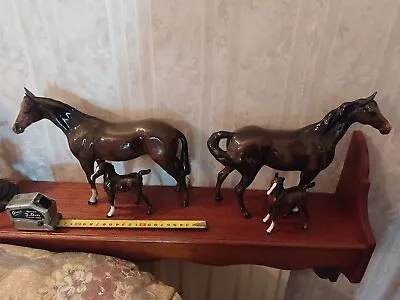 Buy Vintage Horse Figurines X 4  Mare & Foal 2 Of Wach Brown As Pics Luton 50 Yrs + • 10£
